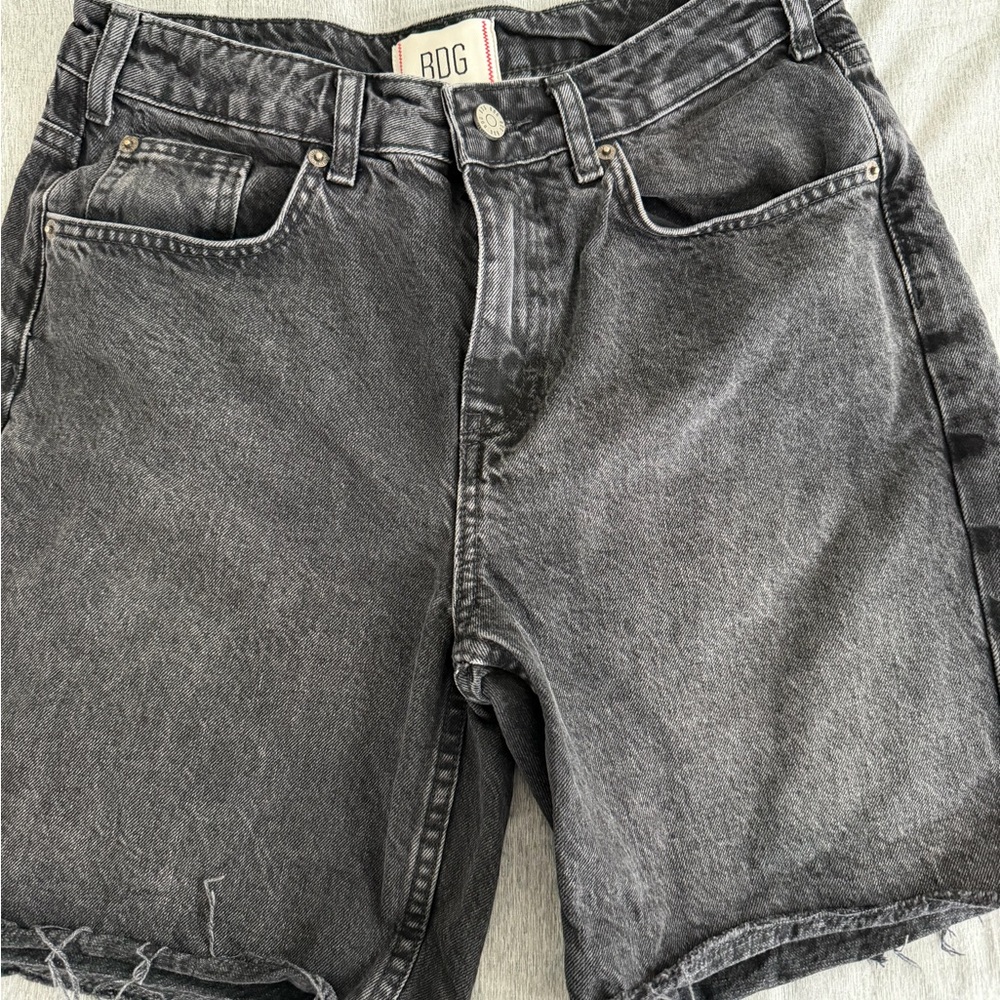 BDG Washed Charcoal Denim Cutoff Shorts